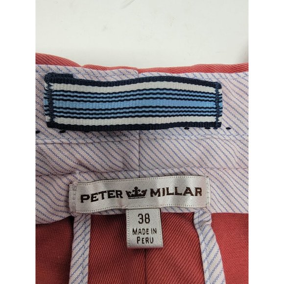 Peter Millar Chino Golf Shorts Size 38 Salmon‎ Flat Front Pockets - Picture 4 of 4